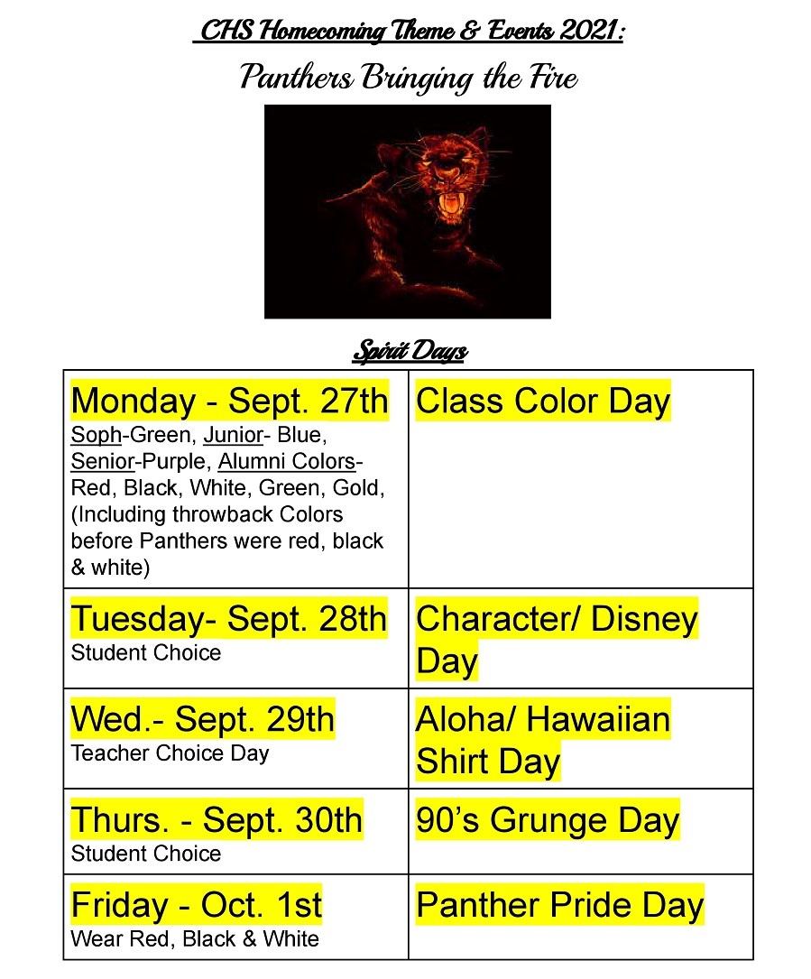 CHS Homecoming Spirit Week